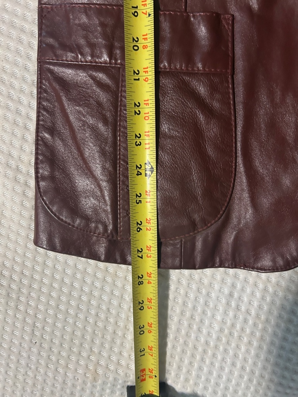 Etienne Aigner Vtg 1970s Oxblood Red Leather Jacket - Picture 11 of 12